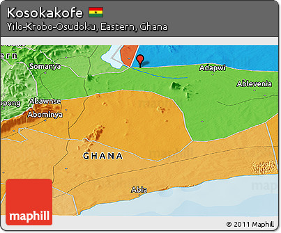 Political Panoramic Map of Kosokakofe