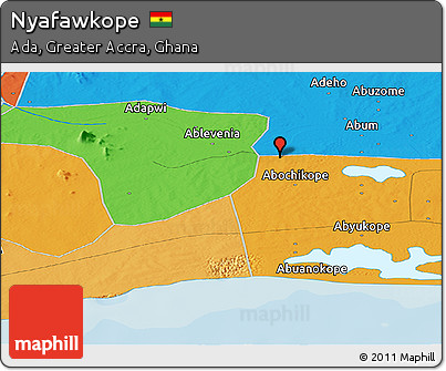 Political Panoramic Map of Nyafawkope