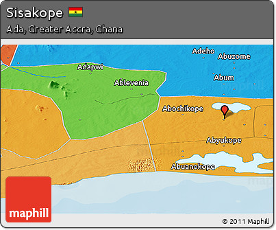 Political Panoramic Map of Sisakope
