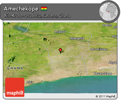 Satellite Panoramic Map of Amechekope