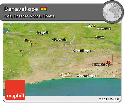 Satellite Panoramic Map of Banavekope
