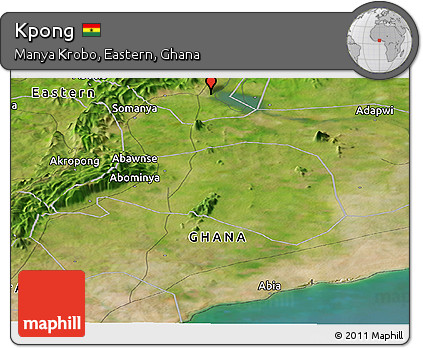 Satellite Panoramic Map of Kpong