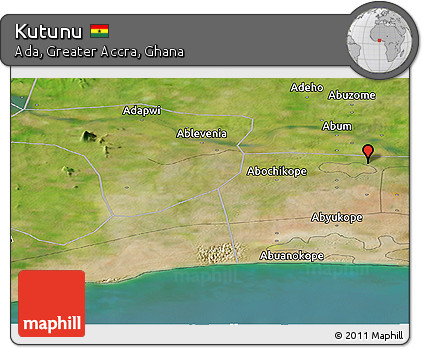 Satellite Panoramic Map of Kutunu