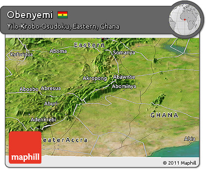 Satellite Panoramic Map of Obenyemi