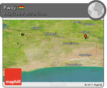 Satellite Panoramic Map of Pwoji