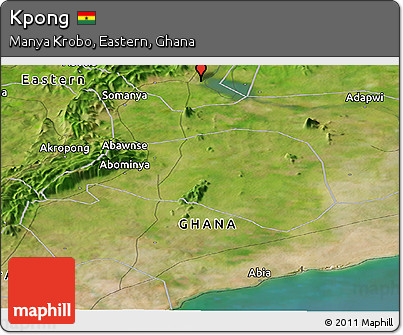 Satellite Panoramic Map of Kpong