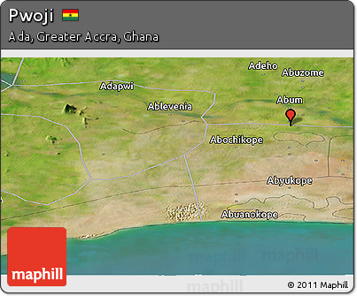 Satellite Panoramic Map of Pwoji
