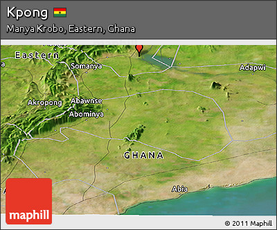 Satellite Panoramic Map of Kpong