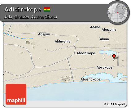 Shaded Relief Panoramic Map of Adichrekope