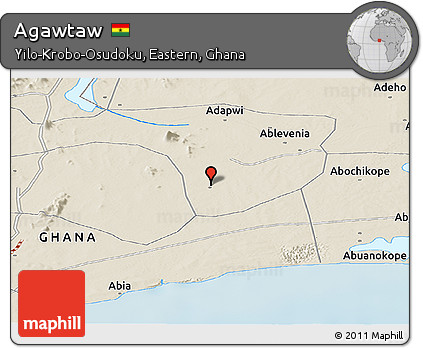 Shaded Relief Panoramic Map of Agawtaw