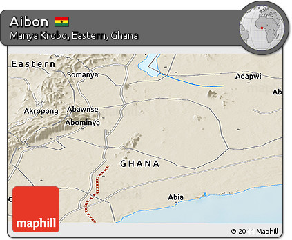 Shaded Relief Panoramic Map of Aibon
