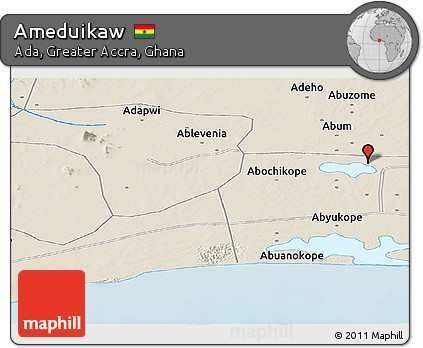 Shaded Relief Panoramic Map of Ameduikaw