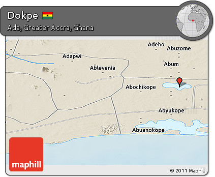 Shaded Relief Panoramic Map of Dokpe