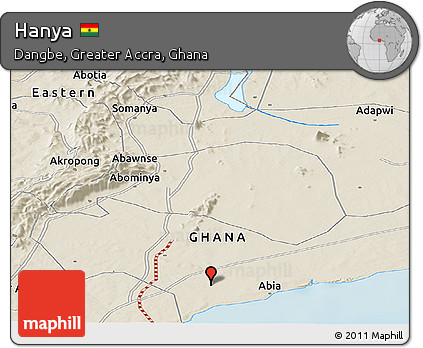 Shaded Relief Panoramic Map of Hanya