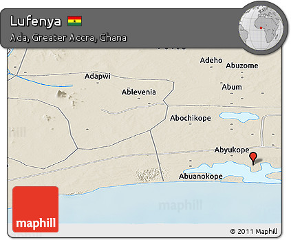 Shaded Relief Panoramic Map of Lufenya