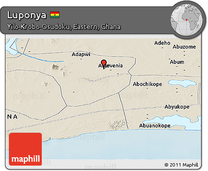 Shaded Relief Panoramic Map of Luponya