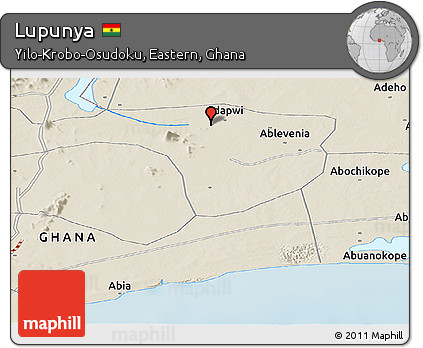 Shaded Relief Panoramic Map of Lupunya