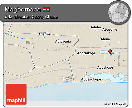 Shaded Relief Panoramic Map of Magbomada