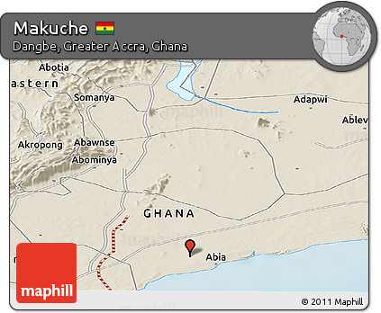 Shaded Relief Panoramic Map of Makuche