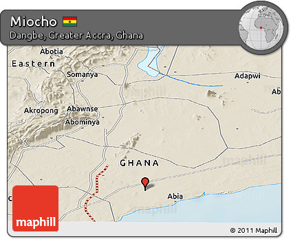 Shaded Relief Panoramic Map of Miocho