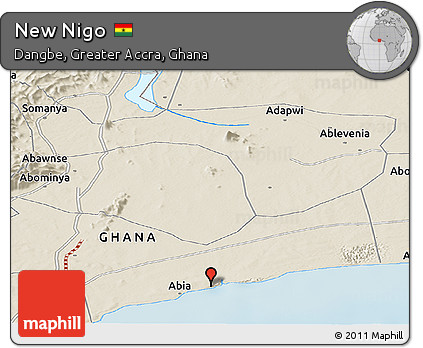 Shaded Relief Panoramic Map of New Nigo
