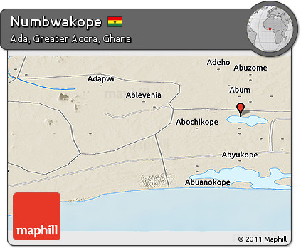 Shaded Relief Panoramic Map of Numbwakope