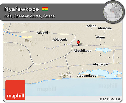 Shaded Relief Panoramic Map of Nyafawkope