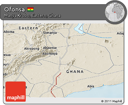 Shaded Relief Panoramic Map of Ofonsa