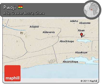 Shaded Relief Panoramic Map of Pwoji