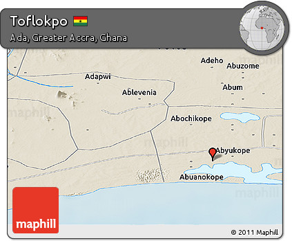 Shaded Relief Panoramic Map of Toflokpo