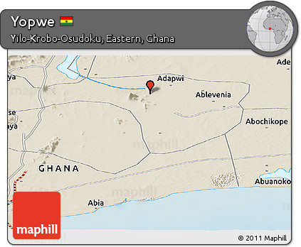 Shaded Relief Panoramic Map of Yopwe