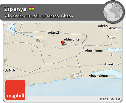 Shaded Relief Panoramic Map of Zipanya