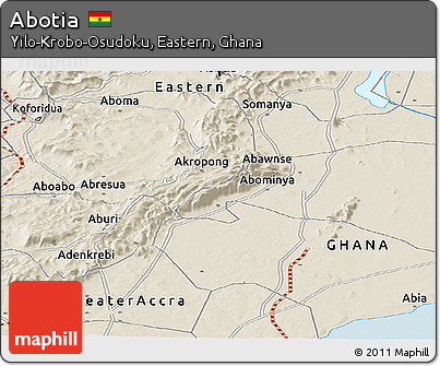 Shaded Relief Panoramic Map of Abotia