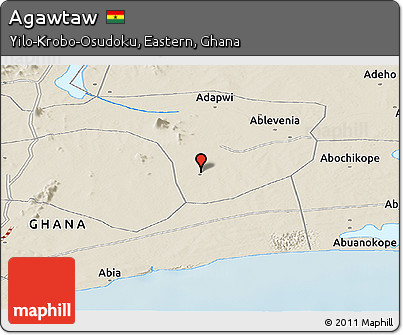 Shaded Relief Panoramic Map of Agawtaw