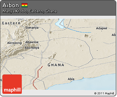 Shaded Relief Panoramic Map of Aibon