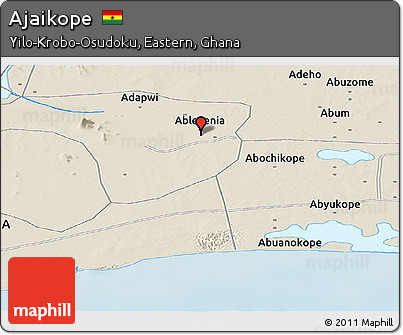 Shaded Relief Panoramic Map of Ajaikope