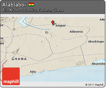 Shaded Relief Panoramic Map of Alablaboi