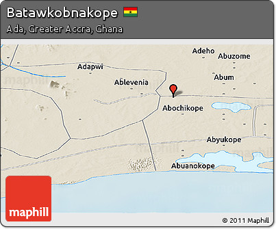 Shaded Relief Panoramic Map of Batawkobnakope