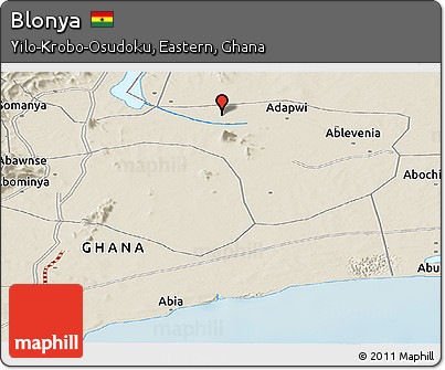 Shaded Relief Panoramic Map of Blonya