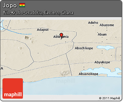 Shaded Relief Panoramic Map of Jopo