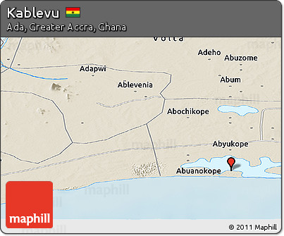 Shaded Relief Panoramic Map of Kablevu