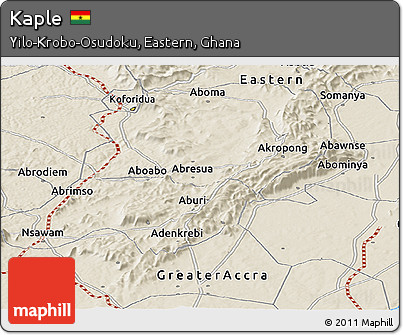 Shaded Relief Panoramic Map of Kaple