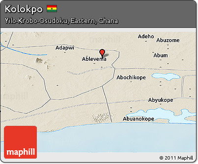 Shaded Relief Panoramic Map of Kolokpo