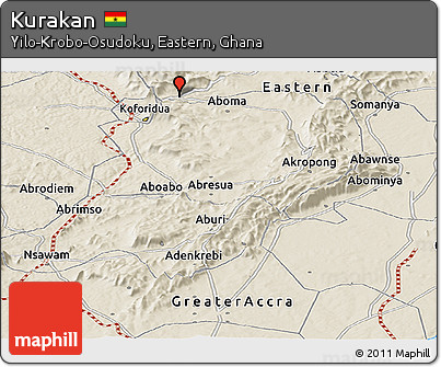 Shaded Relief Panoramic Map of Kurakan