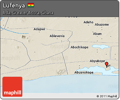Shaded Relief Panoramic Map of Lufenya