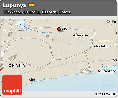 Shaded Relief Panoramic Map of Lupunya