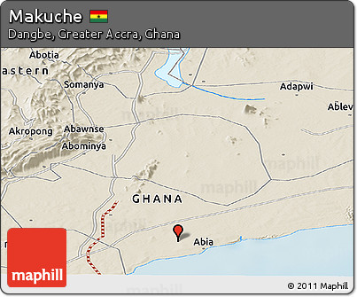 Shaded Relief Panoramic Map of Makuche