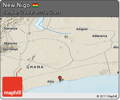 Shaded Relief Panoramic Map of New Nigo