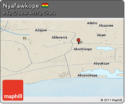 Shaded Relief Panoramic Map of Nyafawkope
