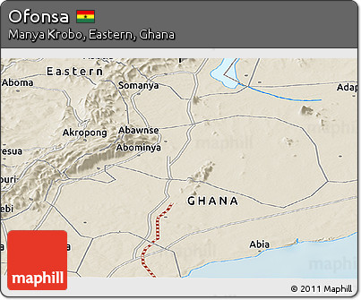 Shaded Relief Panoramic Map of Ofonsa